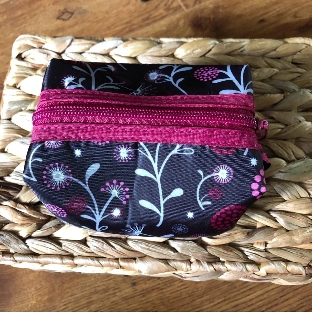 Mini square floral reversible cometic bag